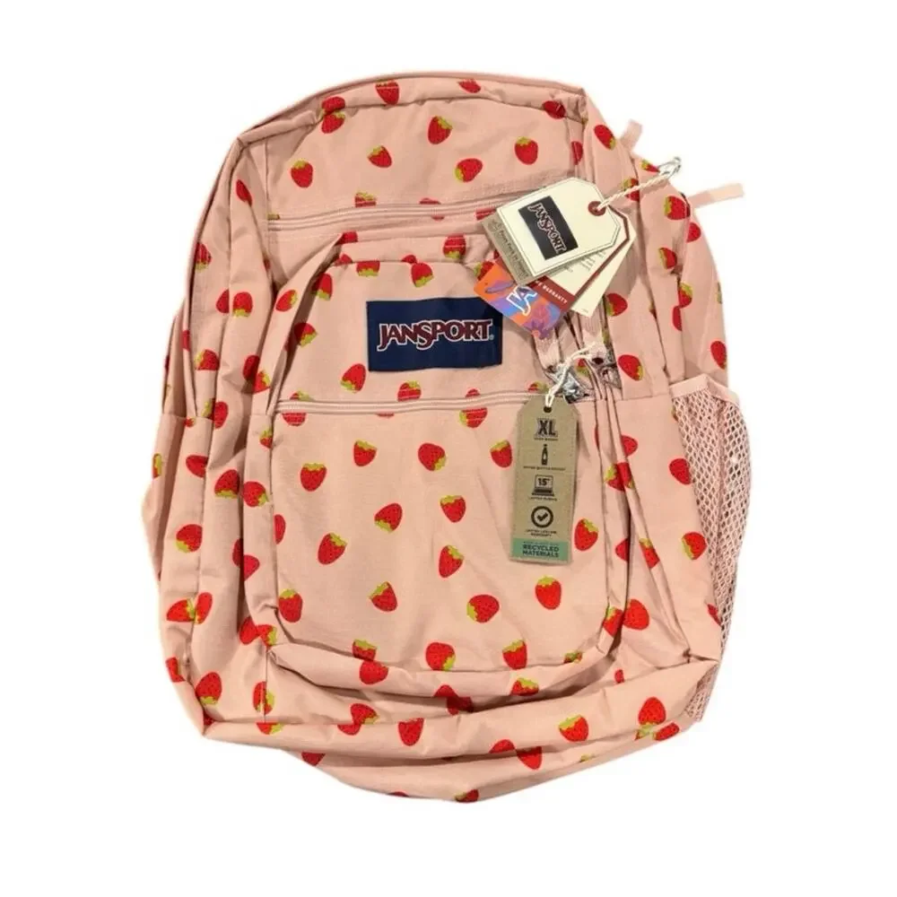 JanSport Big Student backpack in Strawberry Shower -NWT! - Picture 2 of 8
